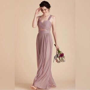 Birdy Grey ELSYE DRESS MESH MAUVE Maxi Bridesmaids Dress
